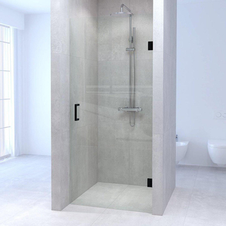 Saniclass Create douchedeur 70x200cm profielloos met antikalk en 8mm veiligheidsglas zwart mat TWEEDEKANS